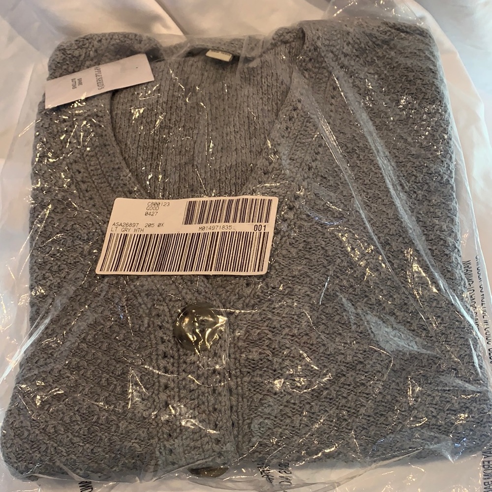 Appleseed's Knit Button Down Gray Cardigan Sweater NWT - Picture 7 of 10